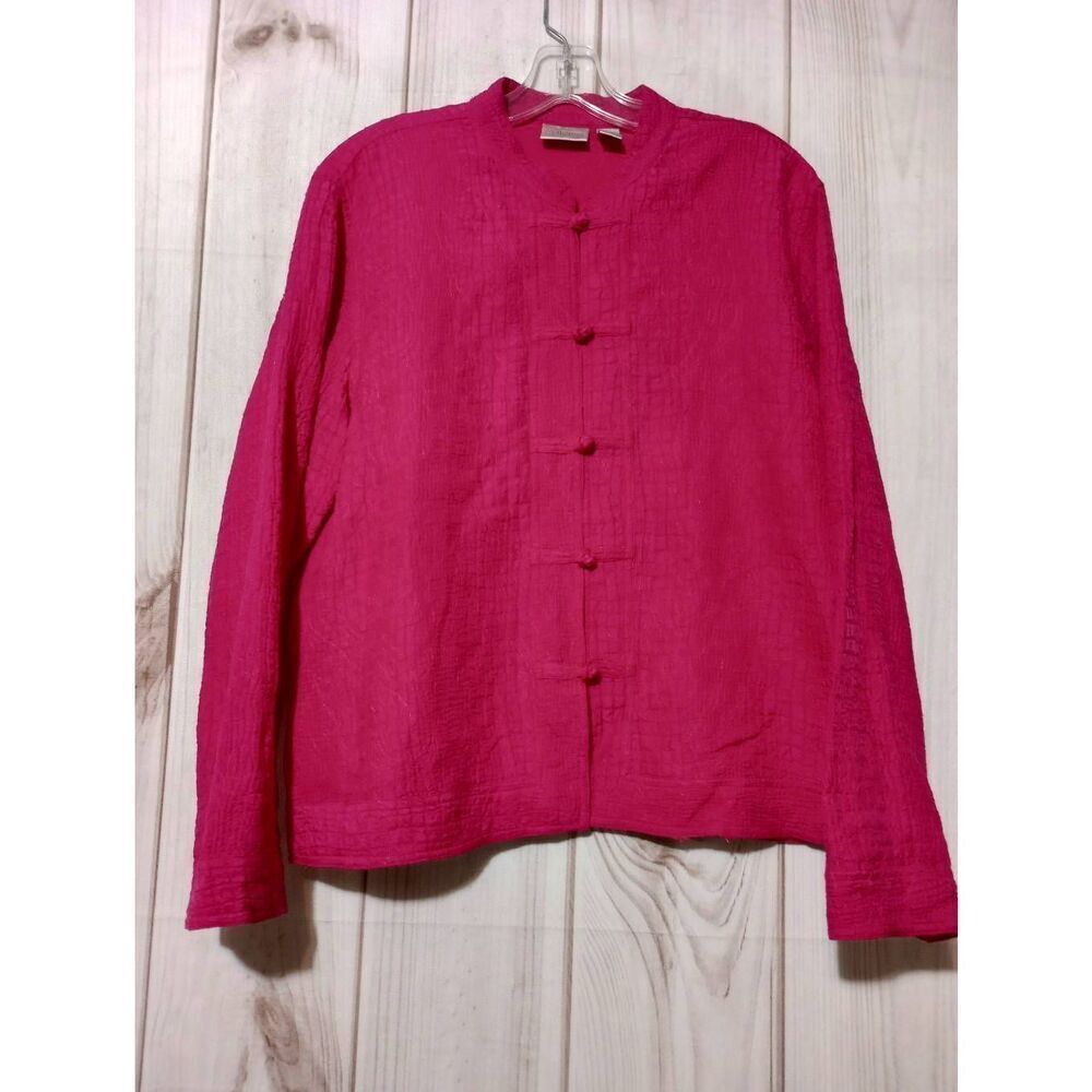 Chico's Blazer Ladies Large Chico's 2 Pink Light‎ Weight Silk Blend